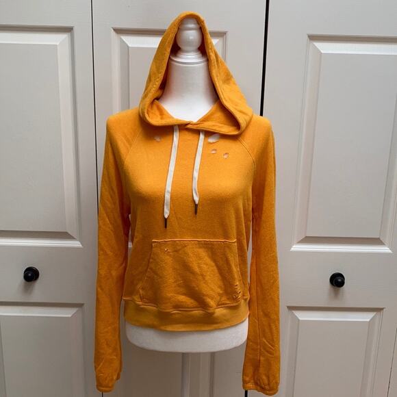 NWT Philanthropy Gamble Distressed Hoodie - Apricot | Sz Small - Picture 2 of 9